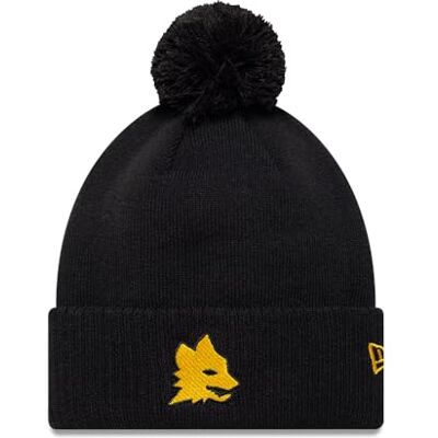 AS Roma Pack Cuff Beanie with Pom Wolf Black AS Roma Pack Cuff Beanie with Pom Wolf Black