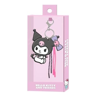 HELLO KITTY Kuromi Face-Portachiavi Charm, Lilla, 7 x 7 cm HELLO KITTY Kuromi Face-Portachiavi Charm, Lilla, 7 x 7 cm