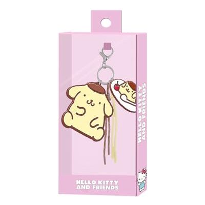 HELLO KITTY Pompompurin Face-Portachiavi Charm, Biancastro, 7 x 7 cm HELLO KITTY Pompompurin Face-Portachiavi Charm, Biancastro, 7 x 7 cm