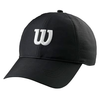 Wilson Cappellino da Tennis, Leggero, Mesh 100% Poliestere, Taglia Unica, Nero Wilson Cappellino da Tennis, Leggero, Mesh 100% Poliestere, Taglia Unica, Nero
