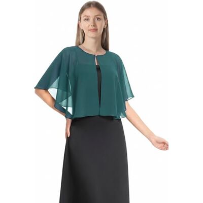 Hotshawl Mantella in chiffon, mantelle morbide, scialli e stole per abito da sera, mantella da sposa, accessori scialle anni '20 per donna, Tè., taglia unica Hotshawl Mantella in chiffon, mantelle morbide, scialli e stole per abito da sera, mantella da sposa, accessori scialle anni '20 per donna, Tè., taglia unica