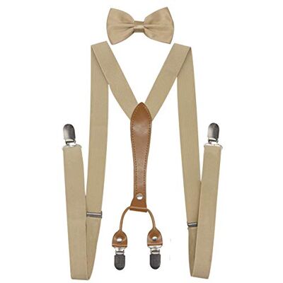 Doloise Bretelle da uomo Bowtie Set Elastico Y Forma Stile Donne Bretelle Papillon Per Matrimonio & Eventi Formali, cachi, ons size Doloise Bretelle da uomo Bowtie Set Elastico Y Forma Stile Donne Bretelle Papillon Per Matrimonio & Eventi Formali, cachi, ons size