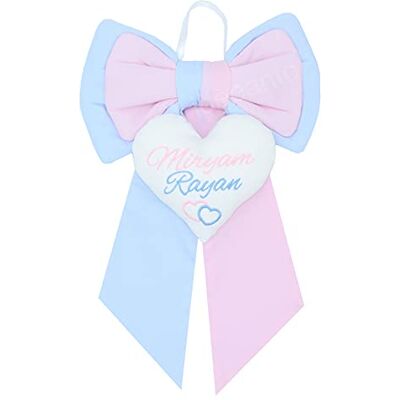 ideeanto fiocco nascita gemelli personalizzato con il nome ricamato dei vostri bambini gemellare Made in Italy ideeanto fiocco nascita gemelli personalizzato con il nome ricamato dei vostri bambini gemellare Made in Italy