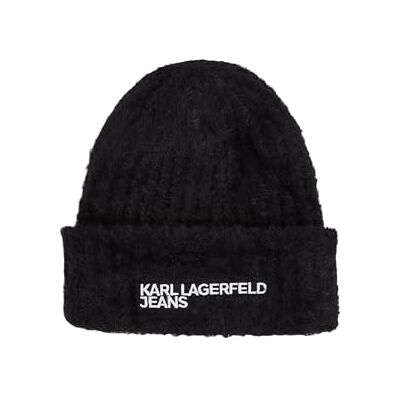 Lagerfeld Donne Furry Logo Beanie Nero One size Lagerfeld Donne Furry Logo Beanie Nero One size