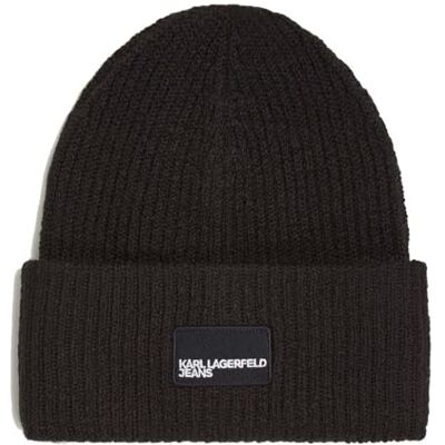 Lagerfeld Donna Patch Long Beanie Black One size Lagerfeld Donna Patch Long Beanie Black One size