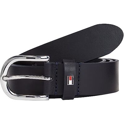 Tommy Hilfiger Donna Cintura New Danny Belt Cintura in Pelle, Blu (Night Sky), 90 cm Tommy Hilfiger Donna Cintura New Danny Belt Cintura in Pelle, Blu (Night Sky), 90 cm