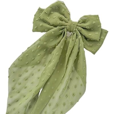 PENCHEAK Fermaglio per capelli con fiocco, grande molla, verde Morbido tessuto a nastro, elegante design rotondo a pois, forte clip a molla tiene saldamente sulla maggior parte delle PENCHEAK Fermaglio per capelli con fiocco, grande molla, verde Morbido tessuto a nastro, elegante design rotondo a pois, forte clip a molla tiene saldamente sulla maggior parte delle
