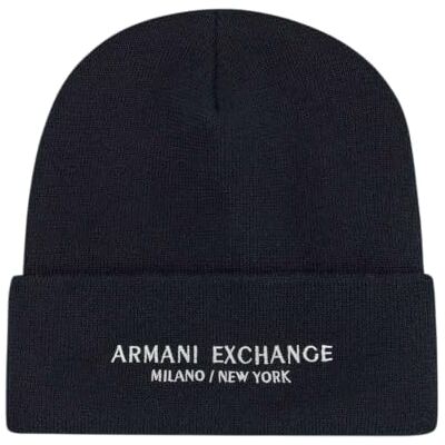 Armani Berretto da Uomo Casual con Logo Ricamato, Blu, Taglia Unica Armani Berretto da Uomo Casual con Logo Ricamato, Blu, Taglia Unica