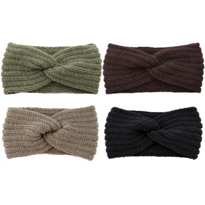 DRESHOW 4 Pezzi Fasce per Capelli in Maglia Elasticizzata Invernale Donna Morbido e Caldo Lana Turbante, Largo Lavorato a Maglia Fascia, Accessori Invernali DRESHOW 4 Pezzi Fasce per Capelli in Maglia Elasticizzata Invernale Donna Morbido e Caldo Lana Turbante, Largo Lavorato a Maglia Fascia, Accessori Invernali