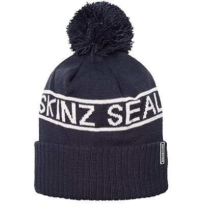 SEALSKINZ Heacham, Berretto iconico con Pompon, Impermeabile, per Il Clima Freddo, Blu Navy e Bianco Panna SEALSKINZ Heacham, Berretto iconico con Pompon, Impermeabile, per Il Clima Freddo, Blu Navy e Bianco Panna