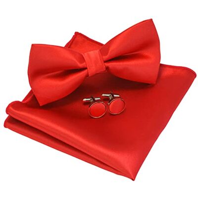 JEMYGINS Papillon Uomo Regolabile in Diversi Colori con Fazzoletto e Gemelli JEMYGINS Papillon Uomo Regolabile in Diversi Colori con Fazzoletto e Gemelli
