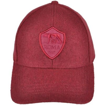 AS Roma Cappello Baseball Feltro con Logo Ricamato 100% PL Roma AS Roma Cappello Baseball Feltro con Logo Ricamato 100% PL Roma