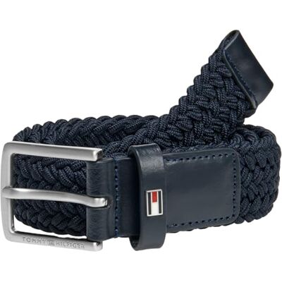 Tommy Hilfiger Cintura elastica intrecciata unisex per bambini, KA0KA00034, blu, S-M Tommy Hilfiger Cintura elastica intrecciata unisex per bambini, KA0KA00034, blu, S-M