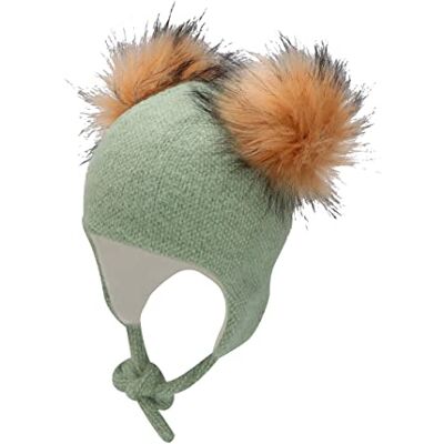 Sterntaler Berretto con Pompon da Ragazza Inka, Verde, 49 Sterntaler Berretto con Pompon da Ragazza Inka, Verde, 49