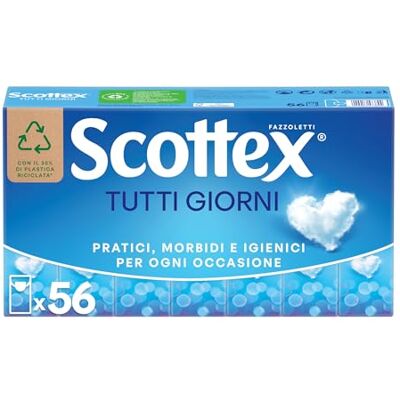 Scottex Tutti i Giorni Fazzoletti di carta, 4 Veli, 56 Pacchetti Scottex Tutti i Giorni Fazzoletti di carta, 4 Veli, 56 Pacchetti