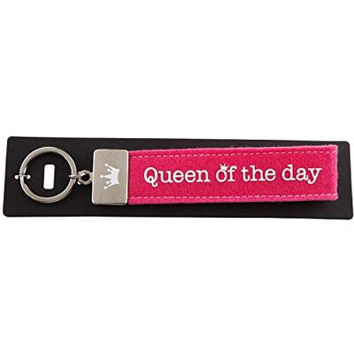 Depesche - Portachiavi in Feltro con Chiusura in Metallo incisa e Stampa iconica Queen of The Day, Rosa, Circa 18,7 x 4,4 x 1 cm, m, Depesche - Portachiavi in Feltro con Chiusura in Metallo incisa e Stampa iconica Queen of The Day, Rosa, Circa 18,7 x 4,4 x 1 cm, m,