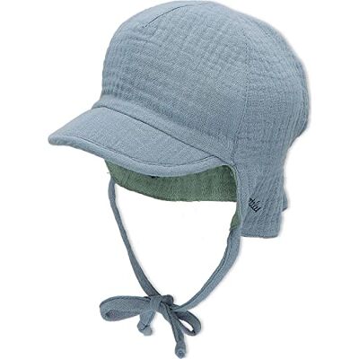 Sterntaler Bluegrey Cappello da Sole Reversibile con Protezione per Il Collo, Azzurro, 47 Sterntaler Bluegrey Cappello da Sole Reversibile con Protezione per Il Collo, Azzurro, 47