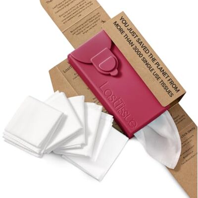 LastTissue ® Fazzoletti di cotone riutilizzabili Fazzoletti per il viso e da taschino per uomo e donna – Fazzoletti per il viso lavabili con custodia Rossa LastTissue ® Fazzoletti di cotone riutilizzabili Fazzoletti per il viso e da taschino per uomo e donna – Fazzoletti per il viso lavabili con custodia Rossa