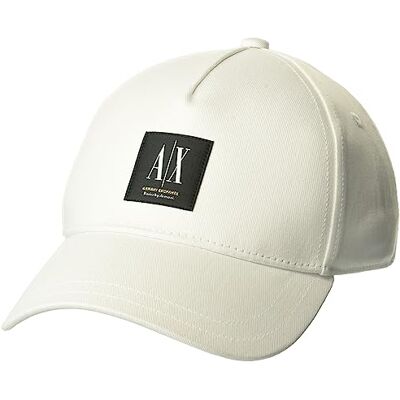 A X Cappello da Baseball Unisex Basics by Armani Hat, Bianco, Taglia Unica A X Cappello da Baseball Unisex Basics by Armani Hat, Bianco, Taglia Unica