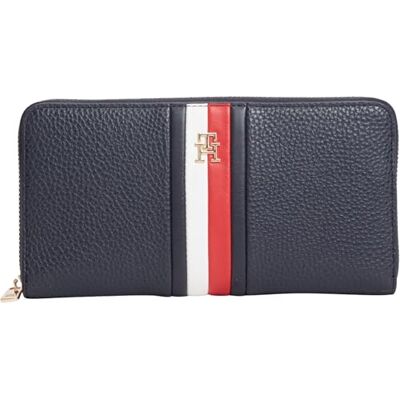 Tommy Hilfiger Portafoglio da donna Th Icon Lrg Za Corp AW0AW19163 con zip, blu (blu spaziale), taglia unica Tommy Hilfiger Portafoglio da donna Th Icon Lrg Za Corp AW0AW19163 con zip, blu (blu spaziale), taglia unica
