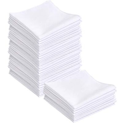BUYGOO Fazzoletti Bianchi Cotone Uomo 25PZ Fazzoletti Puro Cotone 28x28cm, Bianchi BUYGOO Fazzoletti Bianchi Cotone Uomo 25PZ Fazzoletti Puro Cotone 28x28cm, Bianchi