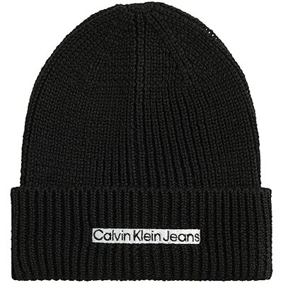 Calvin Institutional Patch Beanie K50k509895 Cappello in Maglia Uomo (Pacco da 1) Calvin Institutional Patch Beanie K50k509895 Cappello in Maglia Uomo (Pacco da 1)
