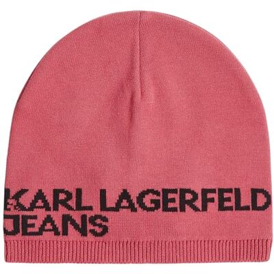Lagerfeld Donna Single Layer Logo Beanie Slate Rose One size Lagerfeld Donna Single Layer Logo Beanie Slate Rose One size