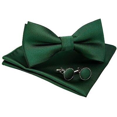JEMYGINS Papillon Uomo Regolabile in Diversi Colori con Fazzoletto e Gemelli JEMYGINS Papillon Uomo Regolabile in Diversi Colori con Fazzoletto e Gemelli