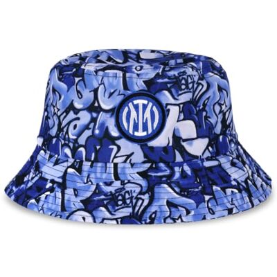 Inter Bucket Hat Bold Collection, Collezione Graffiti, Cappello da Pescatore Senza Visiera, Prodotto Ufficiale, Colore Blu Inter Bucket Hat Bold Collection, Collezione Graffiti, Cappello da Pescatore Senza Visiera, Prodotto Ufficiale, Colore Blu