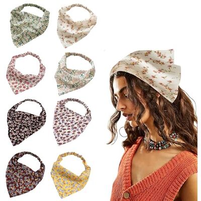 Psiokimi 8 Pezzi Fazzoletti Triangolari, Floreale Bandana per Capelli, Multicolore Fasce Elastiche Floreali Fascia Elastica Boho per Donna Uso Quotidiano Costume e Party Psiokimi 8 Pezzi Fazzoletti Triangolari, Floreale Bandana per Capelli, Multicolore Fasce Elastiche Floreali Fascia Elastica Boho per Donna Uso Quotidiano Costume e Party