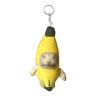 Aufquwk Portachiavi in peluche Kawaii Portachiavi con gatto che piange a forma di banana,Portachiavi Clicker Giocattolo Tastiera Dito Tastiera Giocattolo Portachiavi Portafoglio Portachiavi