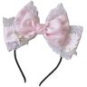 Oadnijuie Spettacolo Bowknot Fascia Pizzo Copricapo/Clip per Capelli LolitaStyle Costume Copricapo Ragazza Femminile Cosplay Party Copricapo LolitaHeadband Nastro Hairpin Cameriera Cosplay Copricapo