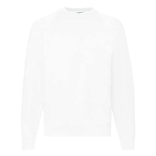 Fruit of the Loom Felpa Girocollo Maniche Raglan 280g/mq Uomo (XL) (Bianco)