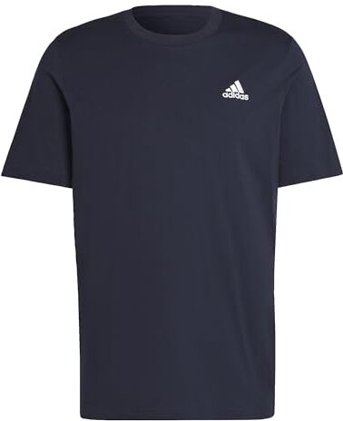 Adidas Essentials Single Jersey Embroidered Small Logo Short Sleeve T-shirt, Legend Ink, XS Uomo