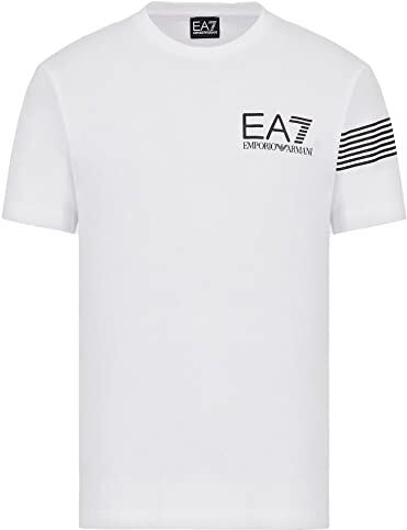 Emporio Armani Maglietta T-Shirt Uomo EA7 6KPT03 PJ3BZ1, Manica Corta, Girocollo, Veste Regolare (Bianco, L)