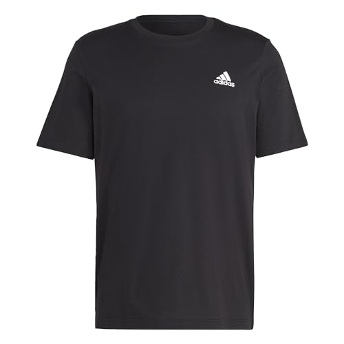 Adidas Essentials Single Jersey Embroidered Small Logo Tee T-Shirt, Nero, L Short Uomo