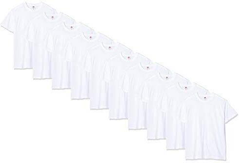 Fruit of the Loom Heavy Cotton 10 Pack Tee T-Shirt, Bianco (White 30), Medium (Pacco da 10) Uomo