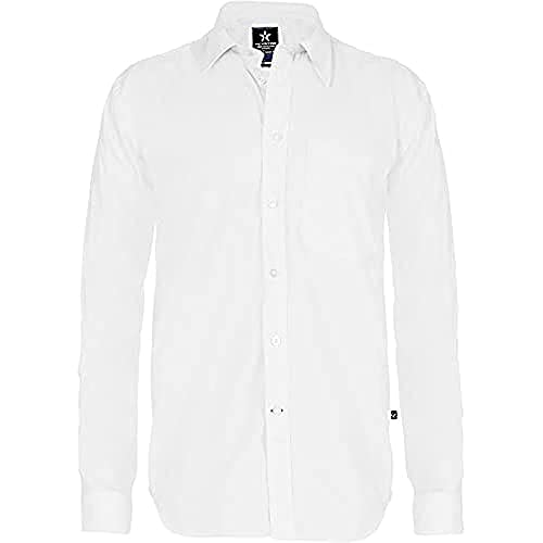 Texstar SH19 Camicia da uomo, colore bianco, XS