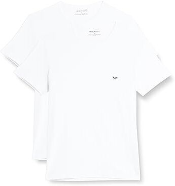 Emporio Armani Underwear 2-Pack T-Shirt Crew Neck Logo, White/White, S Uomo