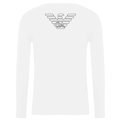 Emporio Armani T-Shirt Uomo 111653 CC735 T-shirt Manica Lunga Collo Rotondo, bianco, M