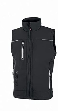 U-POWER DON'T WORRY... BE HAPPY! U-Power UNIVERSE, Giubbino Smanicato, Gilet Softshell, con Fodera in Micropile, Tessuto Impermeabile, Antivento, Traspirante, Zip Intera, Multitasche ( L)