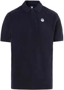 North Sails Uomo Polo in Piquet di Cotone con Maniche Corte vestibilità Regular (XXL, Blu Navy)