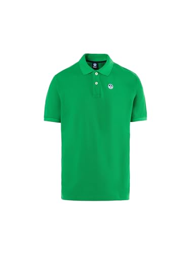 North Sails Uomo Polo in Piquet di Cotone con Maniche Corte vestibilità Regular (XL, Green Bee)