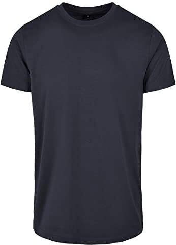 Build Your Brand Basic Round Neck T-Shirt, Navy, 5XL Uomo