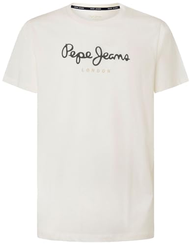 Pepe Jeans Eggo N, T-Shirt Uomo, Bianco (Off White),XL