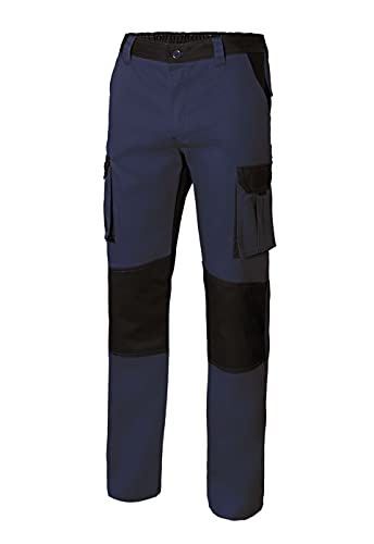 Velilla 103020B Pantaloni Bicolore Multitasche, Blu Navy E Nero, 48 IT