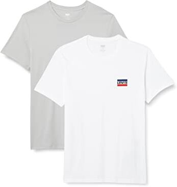 Levis 2-Pack Crewneck Graphic Tee, T-shirt Uomo, Bianco ( Sportswear High-Rise / White+ ), S