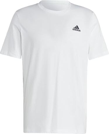 Adidas Essentials Single Jersey Embroidered Small Logo Tee T-Shirt, White, XS Short Uomo