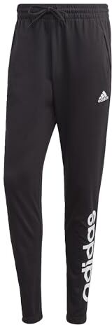 Adidas Essentials Single Jersey Tapered Elasticized Cuff Logo Joggers, Pantaloni sportivi Uomo, Nero, M Tall