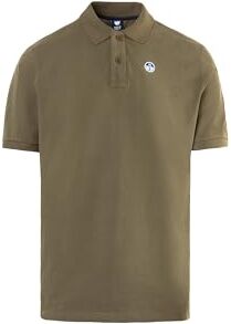 North Sails Uomo Polo in Piquet di Cotone con Maniche Corte vestibilità Regular (3XL, Verde Militare)